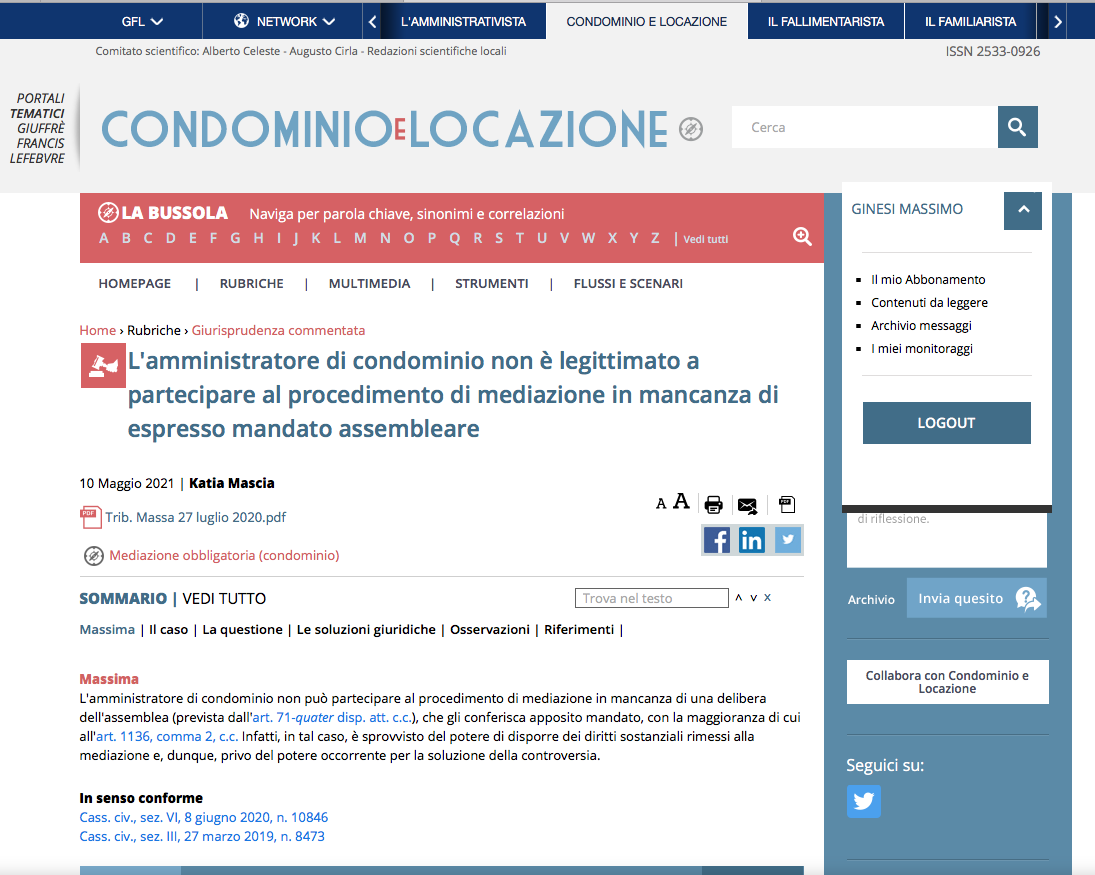 su “condominio e locazione”